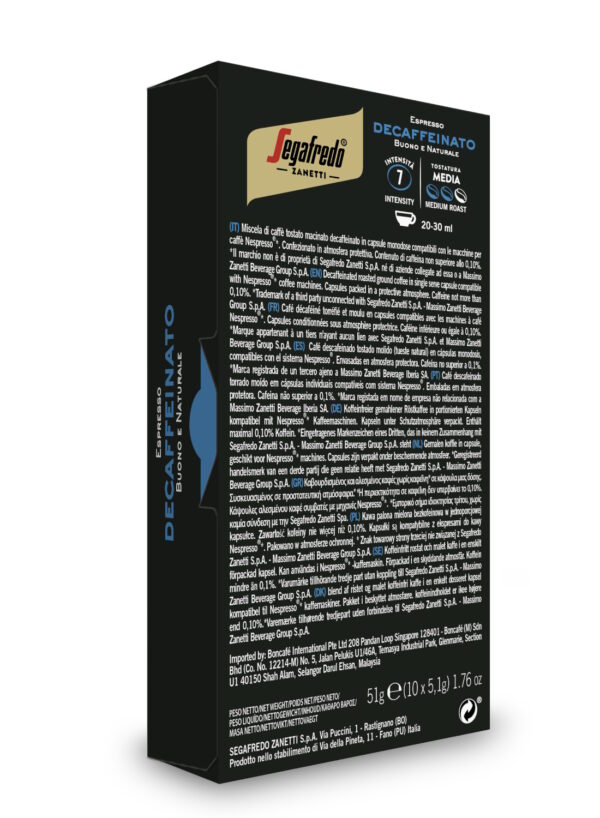Segafredo Descafeinado <br><small>10 cápsulas</small></br> - Imagen 2